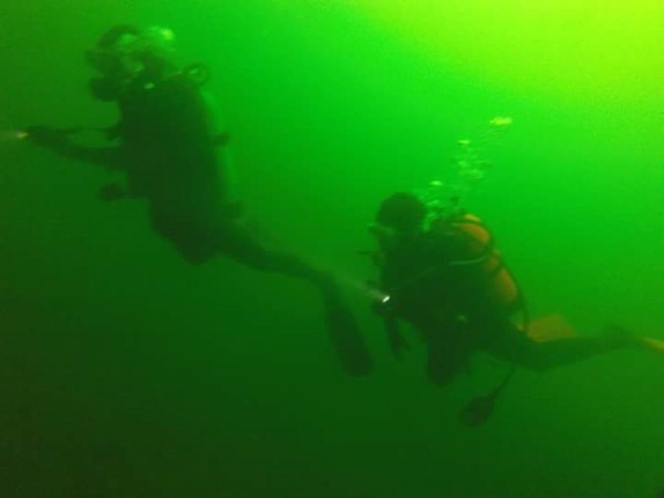 当你能拍到这样的照片时，这是一个潜水的好日子.  一家人在Tenkiller湖潜水 