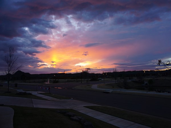 Oklahoma sunset at Hidden Creek Estates