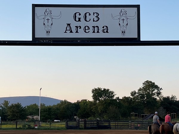 Good evening for a team roping at the GC3 Cowboy Church Arena in Leflore County