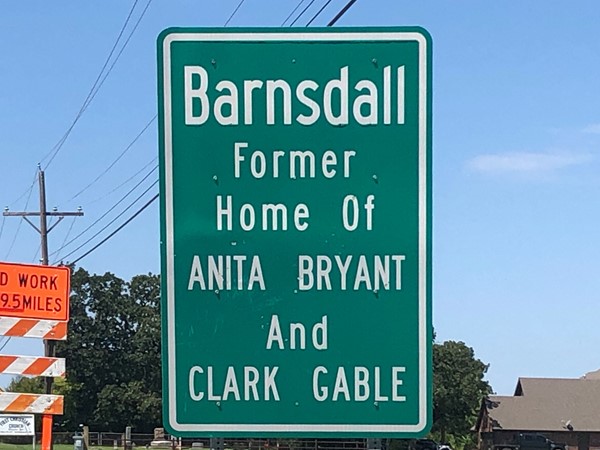 Barnsdall is the former home of Anita Bryant and Clark Gable