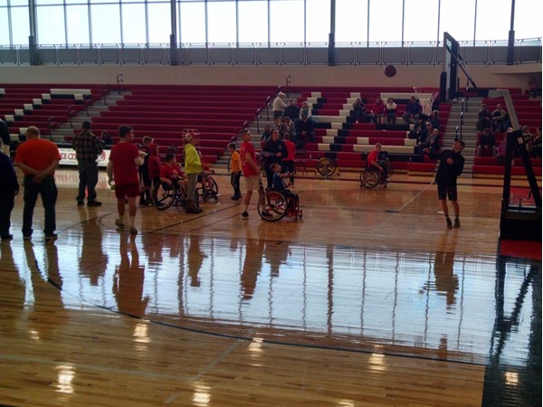 March 2019 -First ever wheelchair basketball game featuring Junior Pacers co-ed wheelchair team