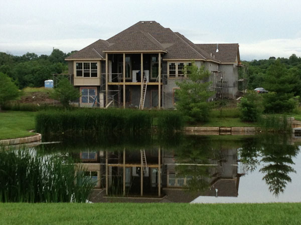 One of the beautiful homes under construction in the Tallgrass at Wilderness Valley community
