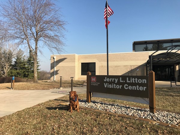 Diego visits Jerry L. Litton Visitor Center in Smithville