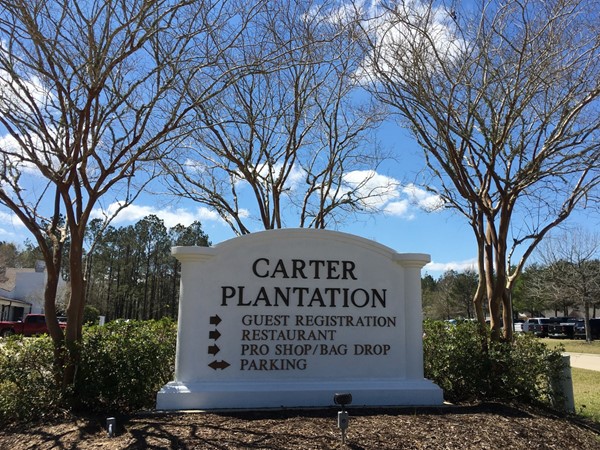 Carter Plantation directional sign - so many choices!