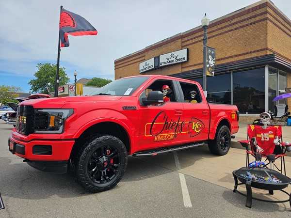 Red Kingdom representing down at the Flatland Cruisers 31st Annual Car Show, Go Chiefs!
