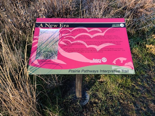 A sign along the Big Woods Lake nature trail explaining details about the prairie