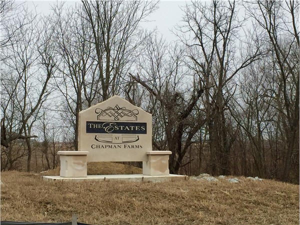 Entrance sign for The Estates at Chapman Farms 