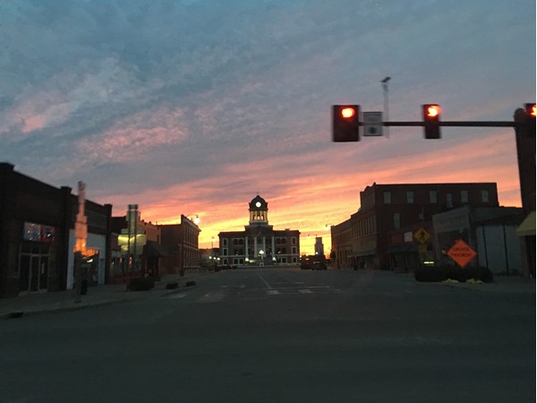 Beautiful downtown sunset on this neat little town