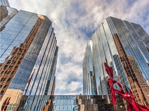 Downtown Oklahoma City offers beautiful buildings, architecture, art, and sculptures