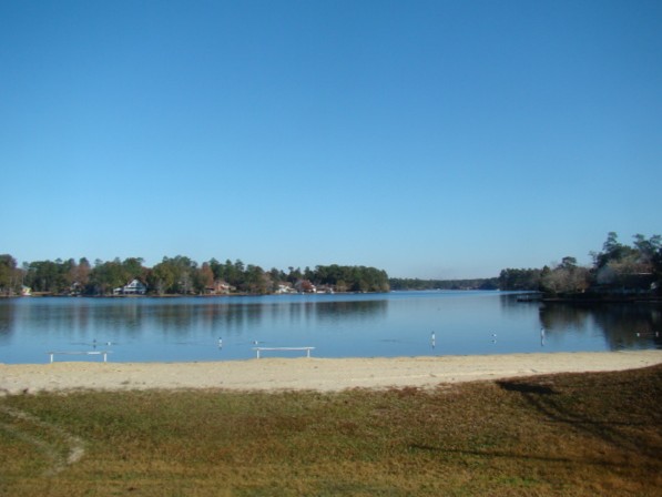 Lake with roped off swimming area, beach for sunning or volley ball, Wow amazing fun