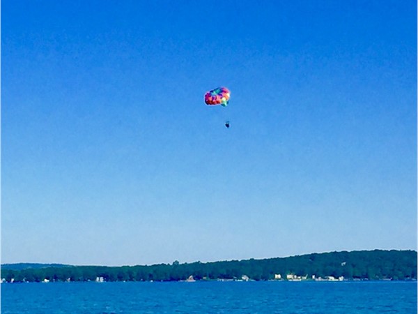 Be a tourist in your own town! Loving the Bay Life! East Grand Traverse Bay parasailing