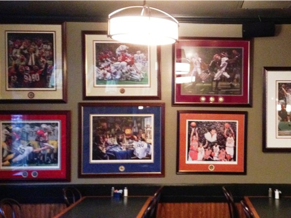 There are tons of sports memorabilia posters to feast your eyes upon while dining at Ragtime Cafe.