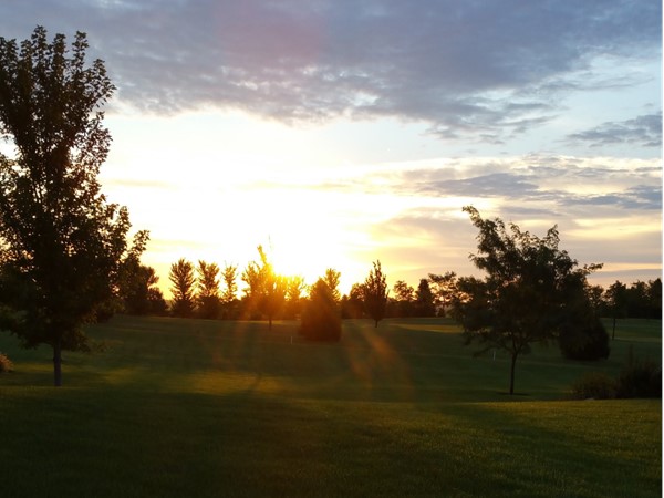 I love watching the sunrise on the golf course in Dike