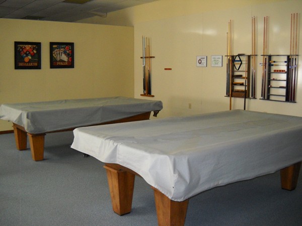 Clubhouse includes two pool tables