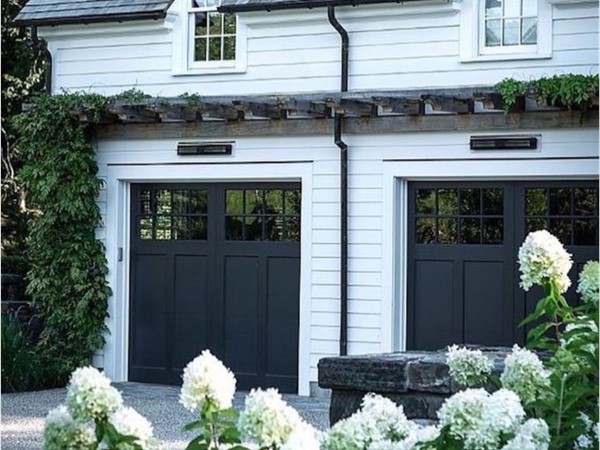 Classic black garage doors 