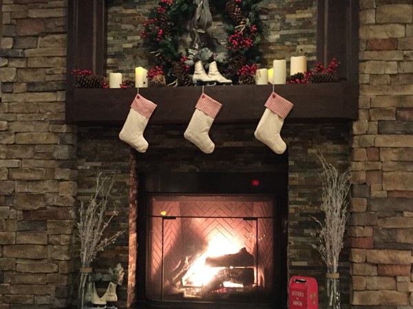 Warm up by the beautiful Old Kinderhook fireplace