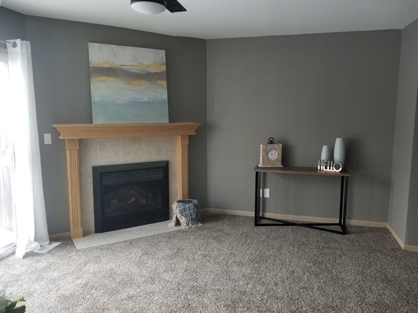 A beautifully staged living room at Shadow Glen Townhomes