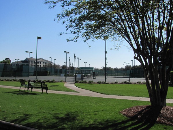 First-class soft, lighted tennis courts at The Peninsula.