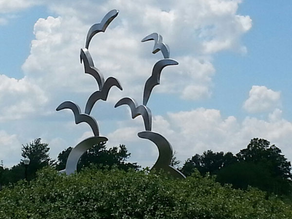 Bird Sculpture at the Downtown Rotary on Santa Fe