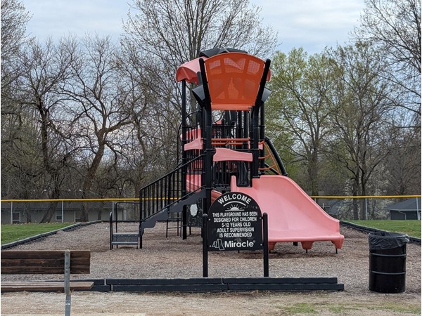Children's playground located among the baseball fields at Webb Park
