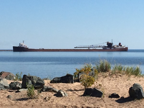 Ore freighter in Marquette's Upper Harbor
