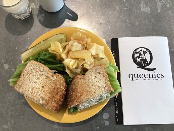 Queenies at Utica Square serves a really tasty albacore tuna sandwich with a crisp pickle
