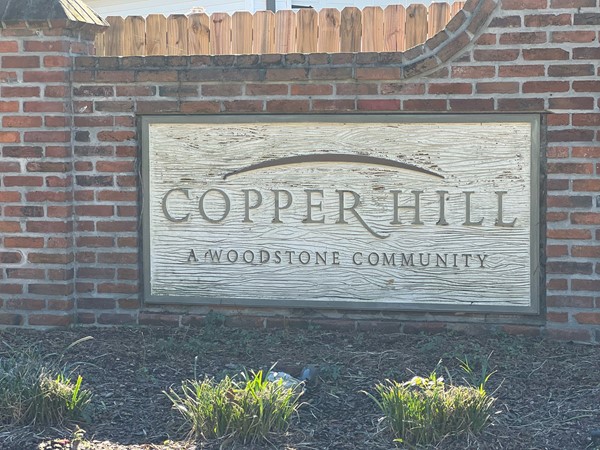 Main entrance sign to Copper Hill