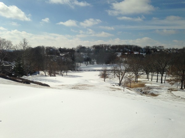 Freshly fallen snow on Alvamar Country Club Golf Course in Lawrence