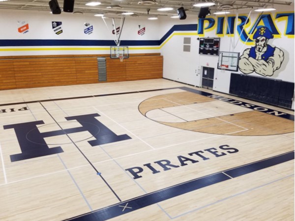 Hudson Schools has a new paint scheme and an updated gym! Go Pirates