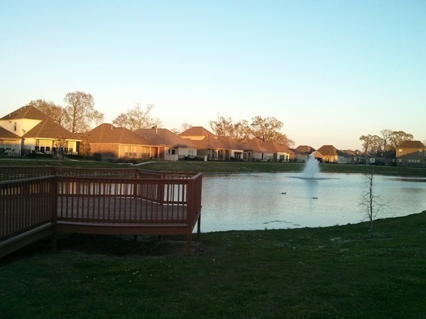 Lake and pier at Willowbrook subdivision.