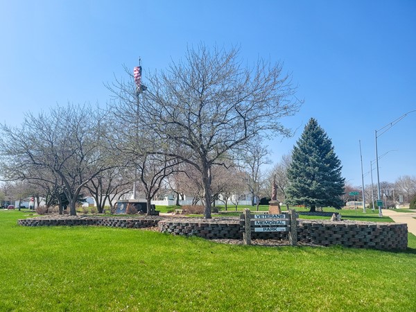 Veterans Memorial Park located on E 14th St and Waterloo Rd across from Cedar Falls Utilities 