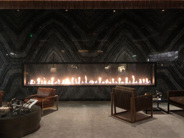 Fireplace on the first floor of the new Omni Hotel