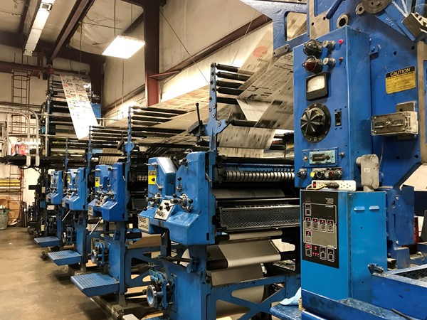 A behind the scenes look at the Sea Coast Echo Newspaper's big blue presses in Bay Saint Louis