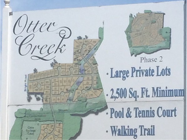 If you're interested in building, there are beautful lots available in Otter Creek, Cave Springs