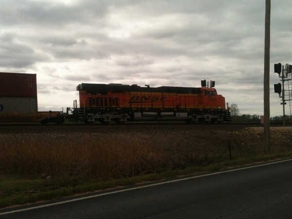 High speed train scoots through North Belle Plaine