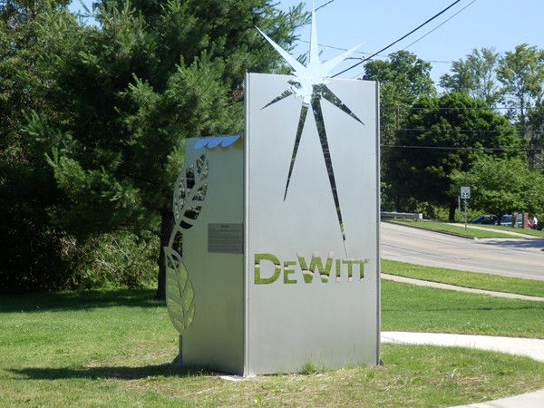 Our new welcome sign located on Main Street in the center of Downtown DeWitt