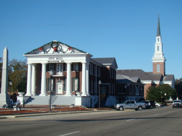 Picayune Ms City Hall, located on Goodyear Blvd. This is the home to the Veterans Brick Memorial.