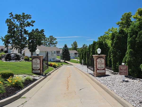 Gated entry at the Villas at Grand Glaize 