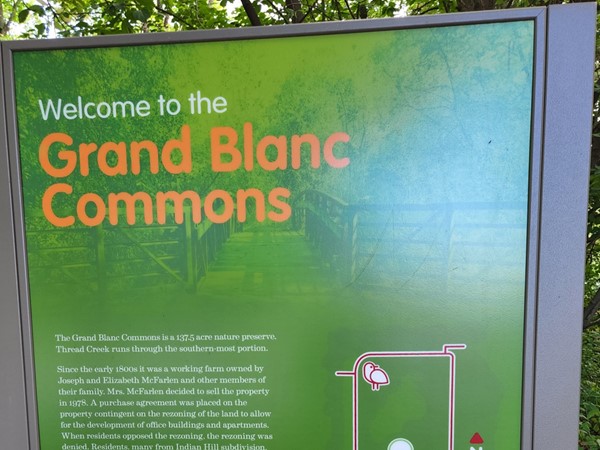 Map Overview of Grand Blanc Commons Trail located near McFarland Library