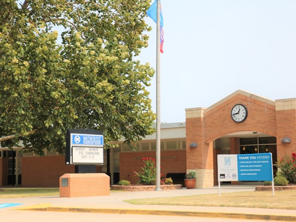 Monroe Elementary is located on the east side of I-35 off McGee Street 
