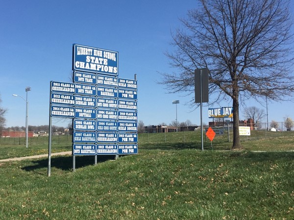 Liberty High School's state champion recognition sign