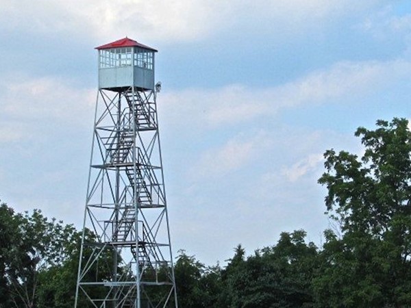 The Rocky Mount Fire Tower overlooks the wildlife of the Runge Nature Center