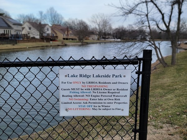 Lake Ridge - Lake Rules
