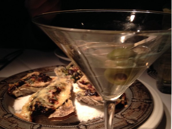 Enjoying Oysters Rockefeller and a great Martini at Novi Chophouse...try it out!