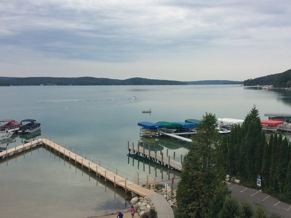 This is the view of Walloon Lake from the third floor of Hotel Walloon