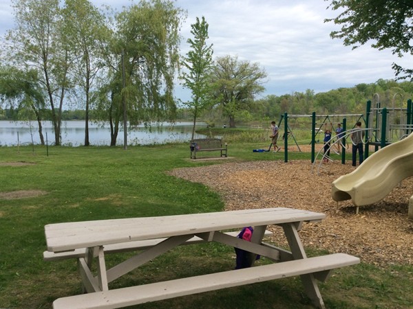 Alternate view of North Lake, Grand Mere State Park playground and picnic area