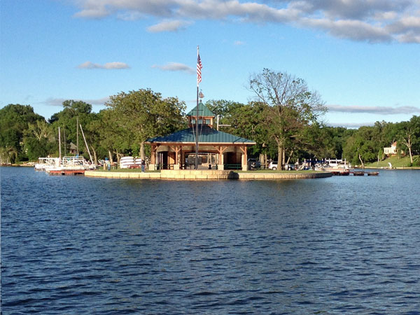 View of C Point Pavillion from the lake
