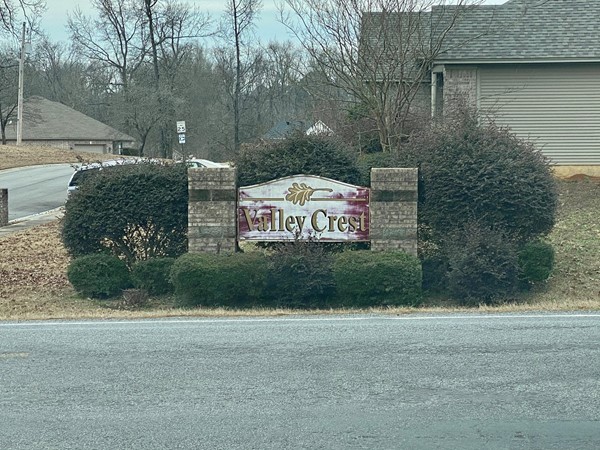 Entrance to Valley Crest Subdivision located in Benton