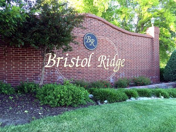Entrance to Bristol Ridge subdivision in Lenexa