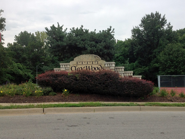 Claywoods Subdivision Entrance